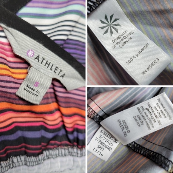 Athleta Havana Rainbow Striped Drawstring Tank Athleisure Quick Dry Dress✨️sz S - Picture 8 of 10
